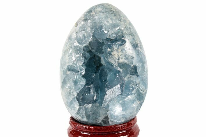 Crystal Filled Celestine (Celestite) Egg Geode - Madagascar #190736